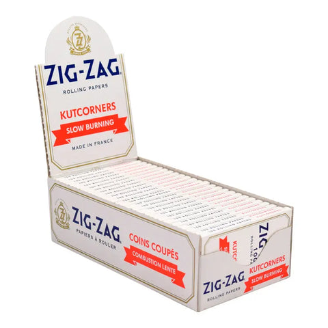 Zig Zag White Kutcorners Slow Burning Rolling Papers - Single Wide Box